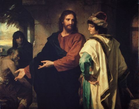 "Christ and the Rich Young Ruler" by Heinrich Hofmann, 1889.